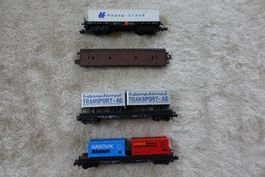 4 Huckepack Wagen für Spur N