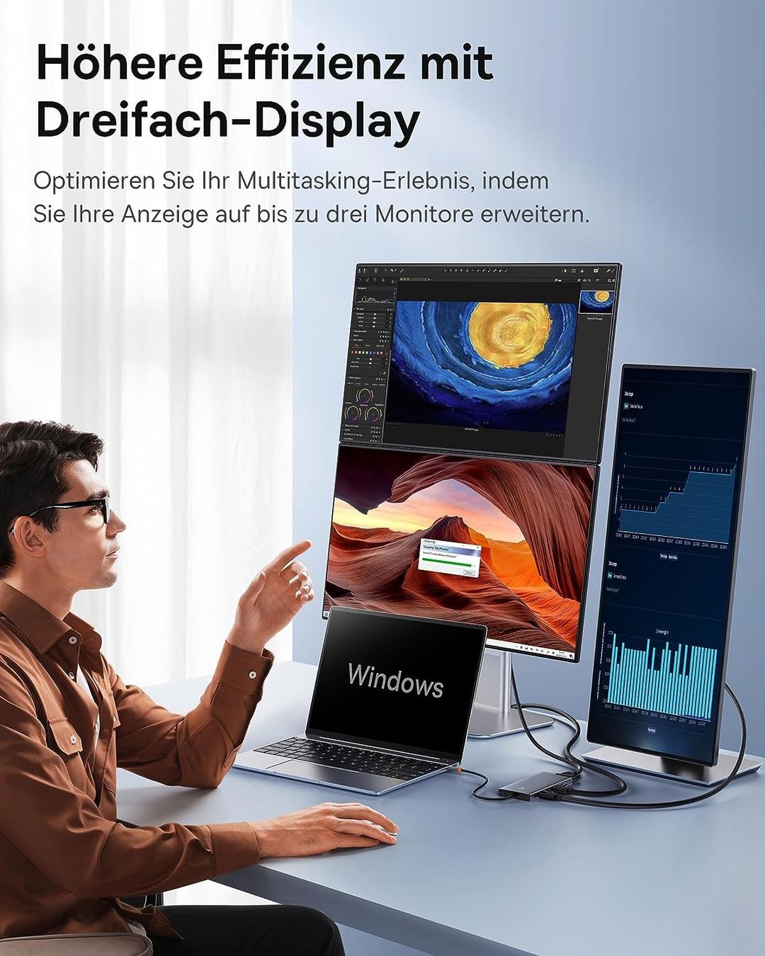 Dockingstation: USB C Docking Station 3 Monitore, 13-in-1 USB C Hub – Neu und originalverpackt aus Nuglar von SaleRitter 2