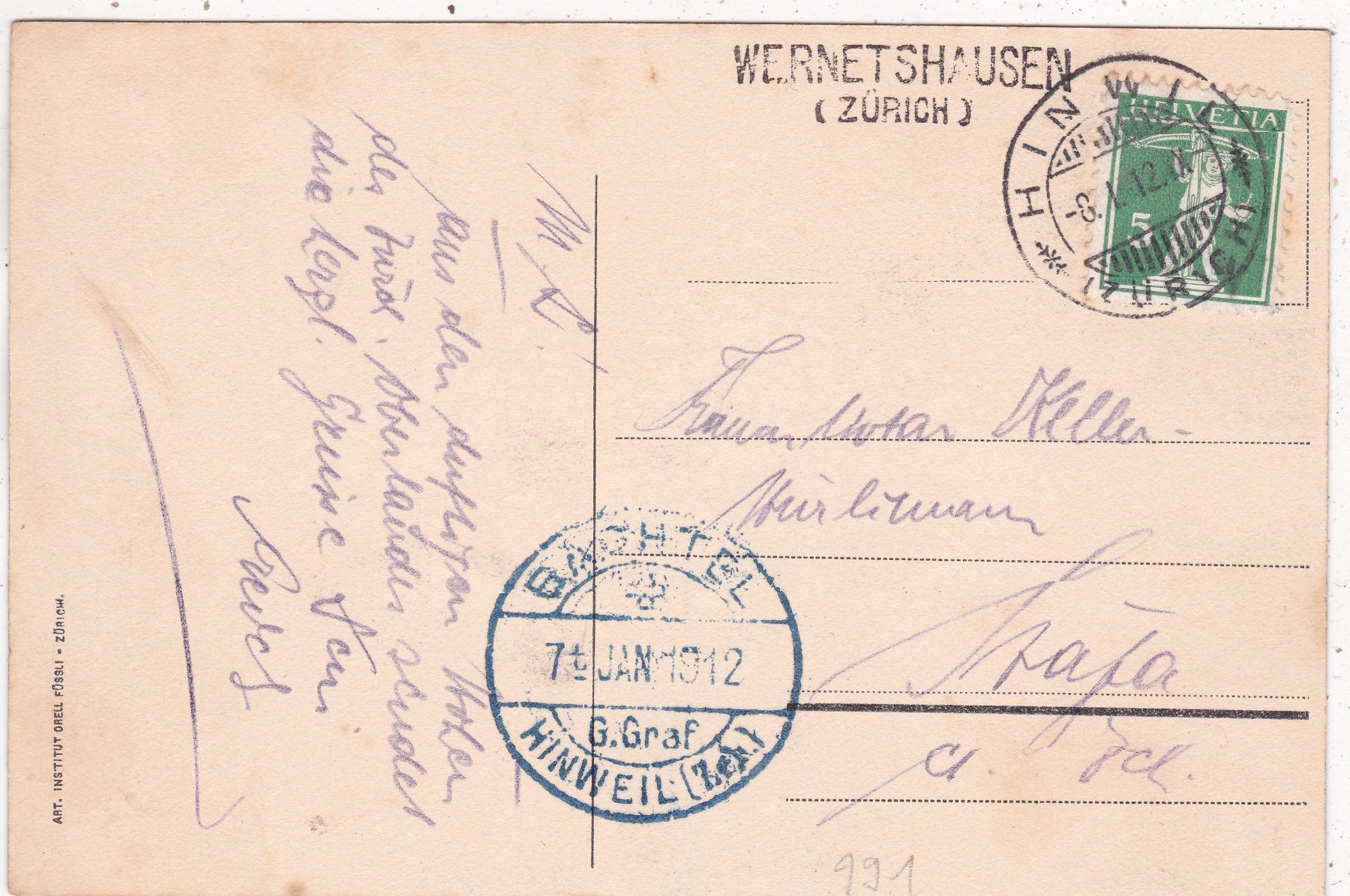 Ansichtskarten: Bachtel Kulm 1912 – Gebraucht aus Herisau von Lisegrat2008 1