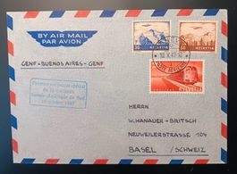 SWISSAIR 1. FLUG, GENF - BUENOS AIRES - GENF 1947