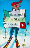 SWITZERLAND THE SKIERS WONDERLAND 1954 - Original Plakat