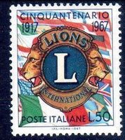 ITALIEN 1967 50 JAHRE INT. LIONS **POSTFRISCH** - M100