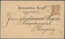 FL - 1883 - Vorläufer - Ganzsachen - Postkarte - Schaan -> A