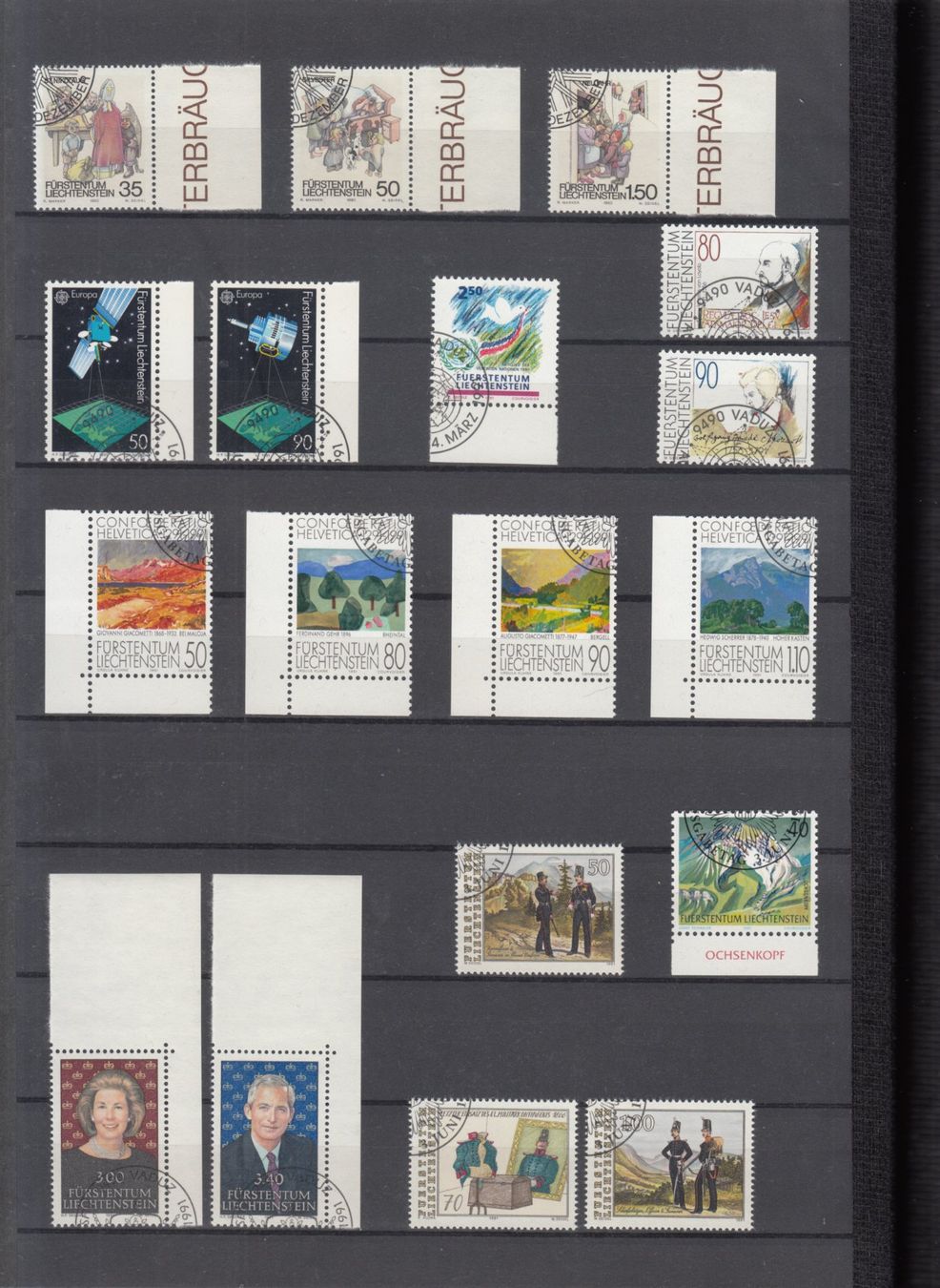 Alle Briefmarken: Liechtenstein 1967 - 1993 mit ET complett Fr. 990.- – Gebraucht aus Bürglen TG von StampGraf 8