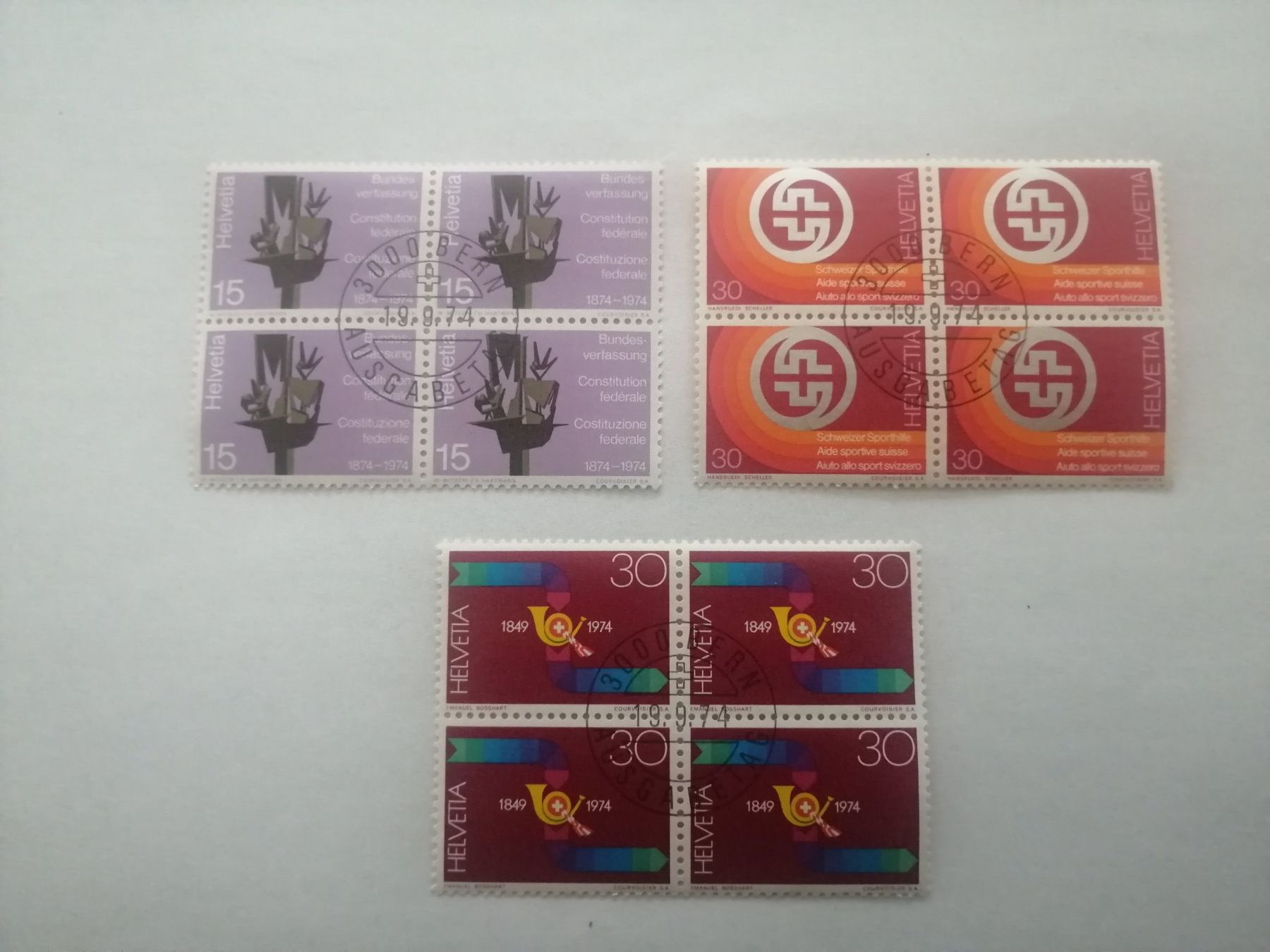 Alle Briefmarken: Briefmarken 4er Blocks Werbemarken II 1974 – Neu (gemäss Beschreibung) aus Hinterkappelen von 1399