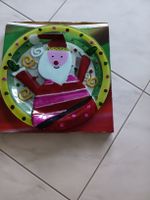 Weihnachtsteller, Dekoration,glas Weihnachtsmann Motiv, Neu!