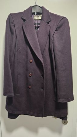 Tailleur giacca-gonna in lana pesante color melanzana tg.42
