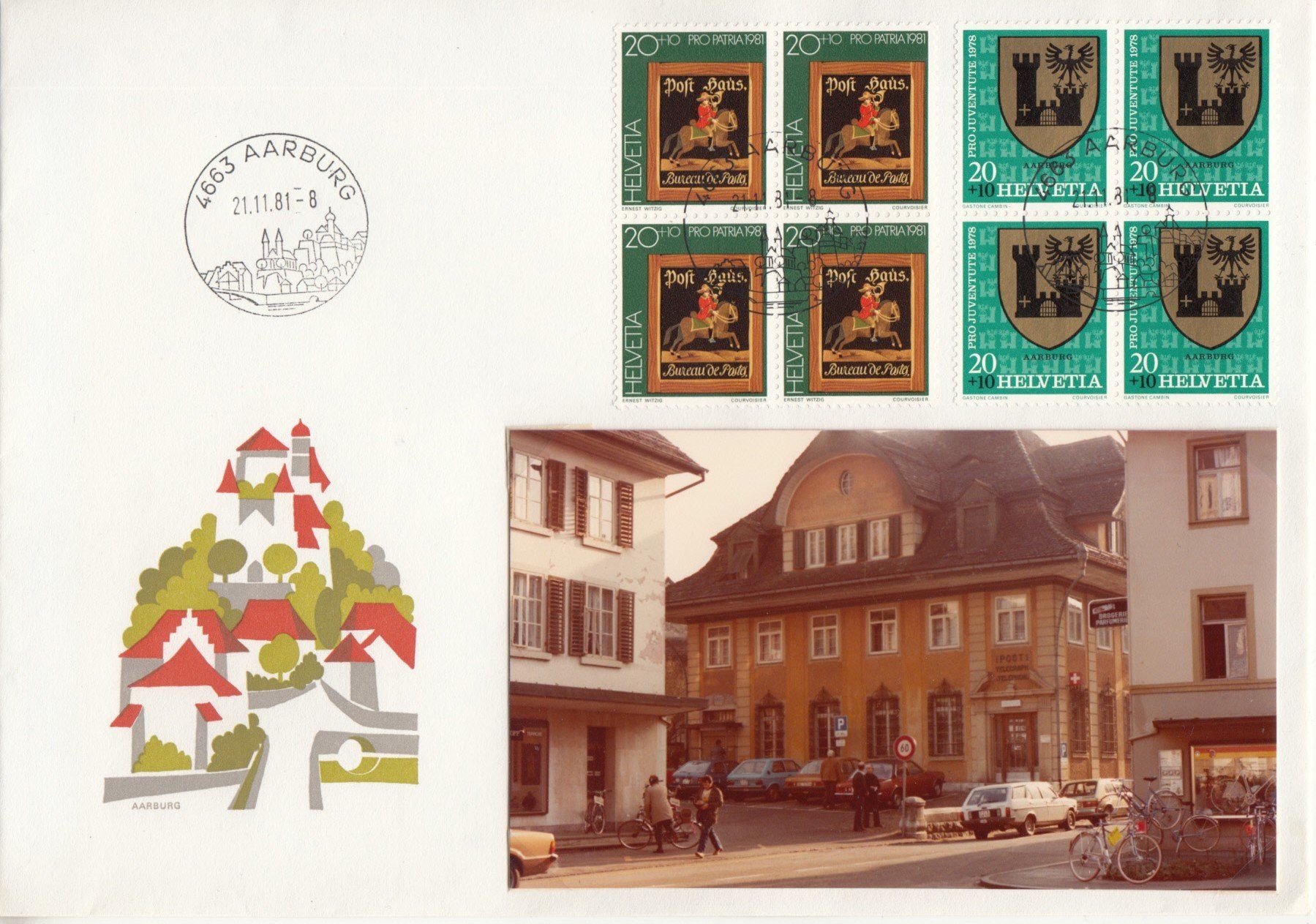 Tutti i francobolli: 455 Jahre Post in Aarburg 1981 – Usato da Bürglen TG venduto da StampGraf 1