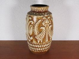 Vintage Bay Keramik Vase Reliefvase 70er Jahre