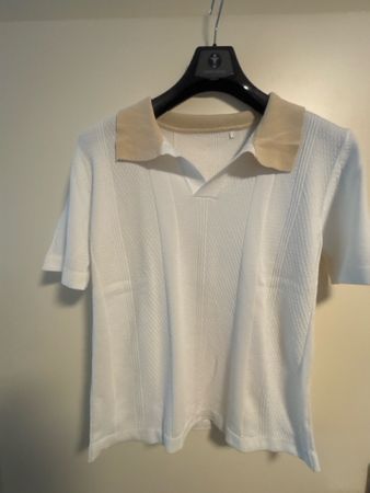 Polo-Shirt Weiss Grösse M Kurzarm Kragen