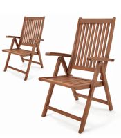 +2er Set Gartenstuhl FSC Hochlehner Klappstuhl Eukalyptus