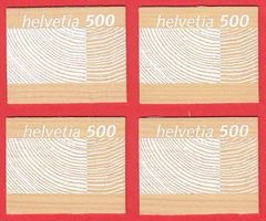 2004  Holzmarken à 5Fr.    4 Stück  ** Postfrisch **