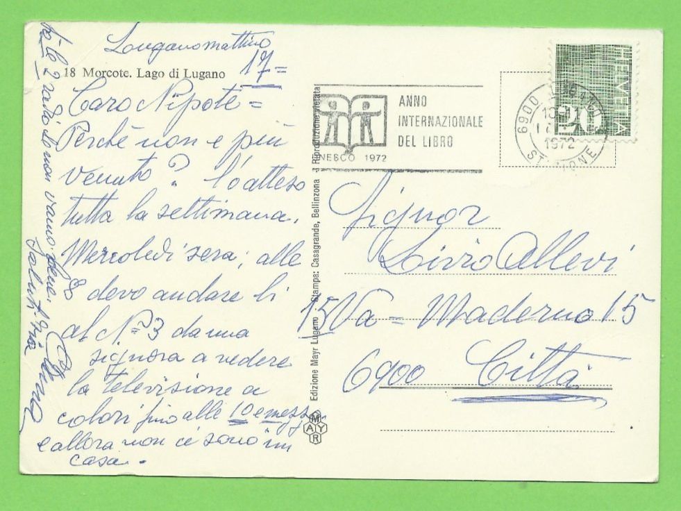 Cartoline postali: Morcote, Lago di Lugano – Usato da Zürich venduto da t24_de 1