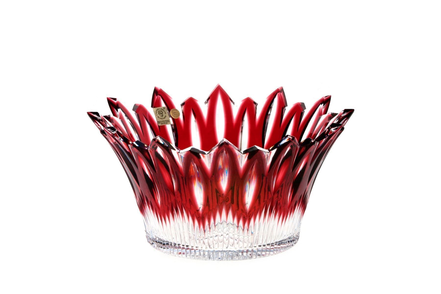 Schalen: Bleikristall-Schüssel Flame rot 25 cm – Neu und originalverpackt aus Glattfelden von Bohemiancrystal