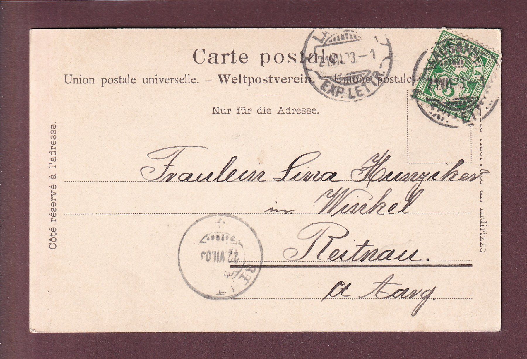 Ansichtskarten: LAUSANNE - Pontaise - 1903 – Gebraucht aus Pully von nicecards 1