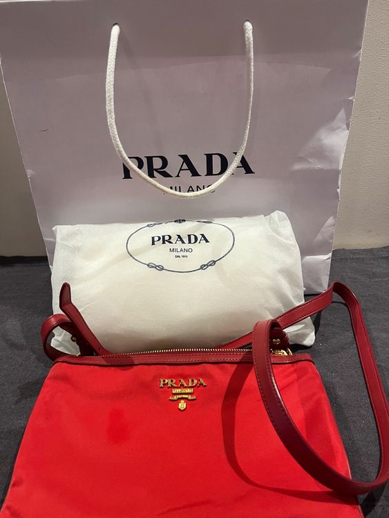 Prada cross body bag red and gold Kaufen auf Ricardo