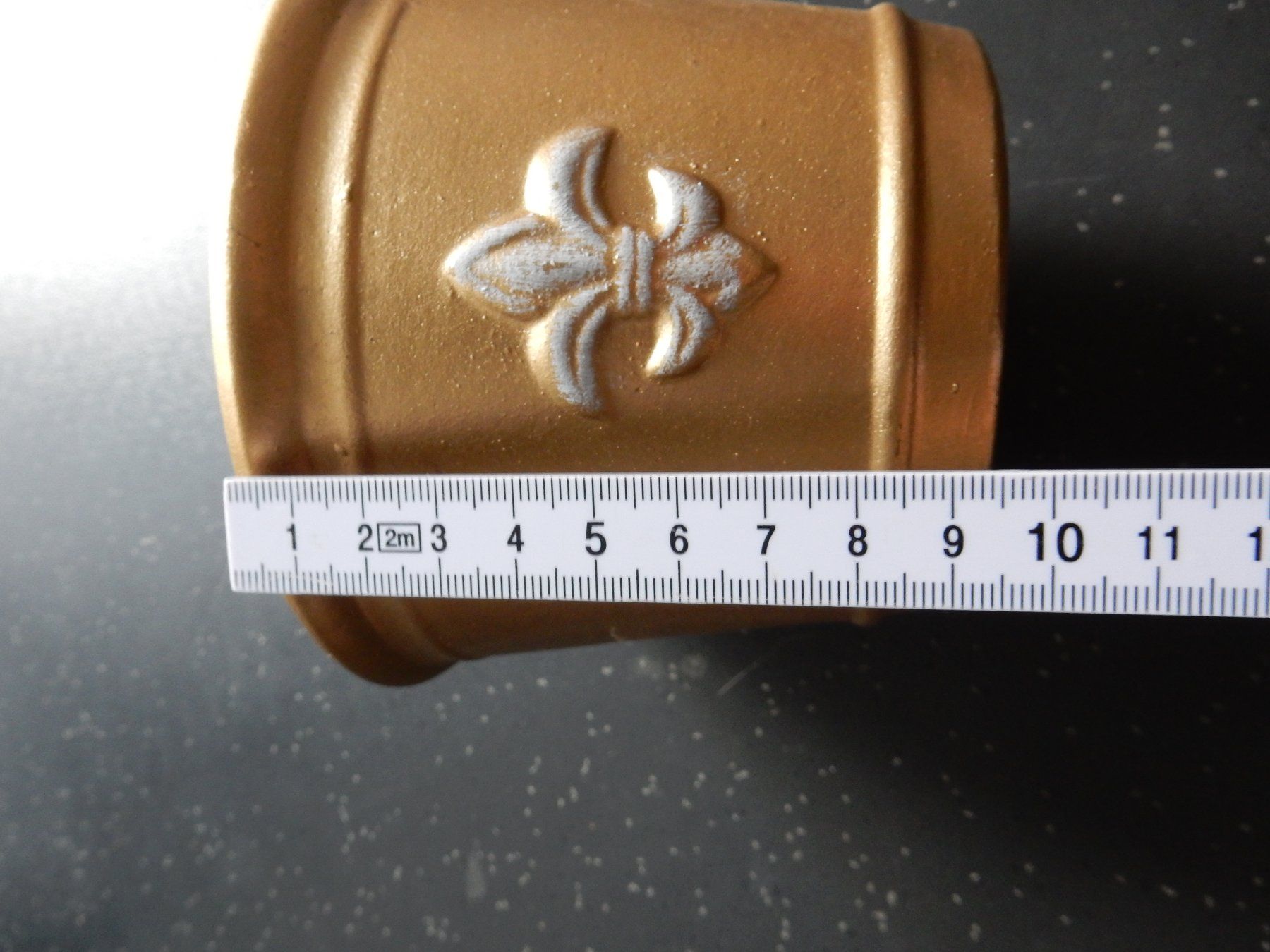 Vasi per fiori: edler Cachepot gold mit Lilie - NEU shabby chic – Nuovo (secondo la descrizione) da Jona venduto da simongarden 3