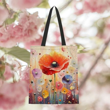 Coole Umhängetasche mit Mohnblume /Neu