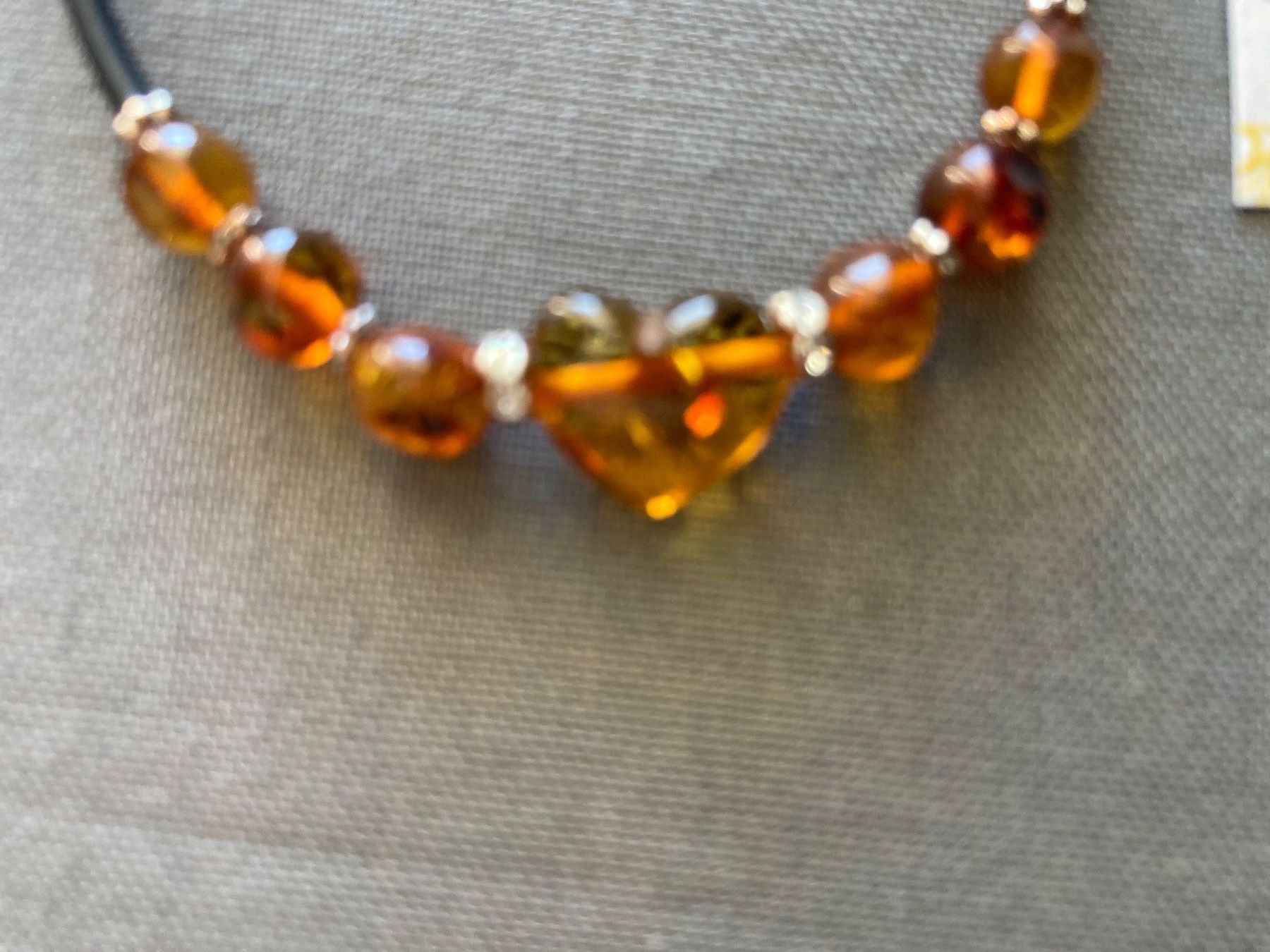 Bracciali & Braccialetti: Armband Bernstein Herz silberfarben verstellbar – Nuovo e nell'imballaggio originale da Zürich venduto da mik_h9ty 2