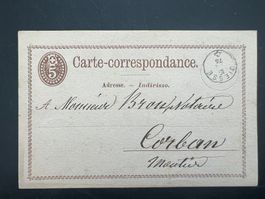 1875 Carte-correspondance Diesse nach Delemont (V258)