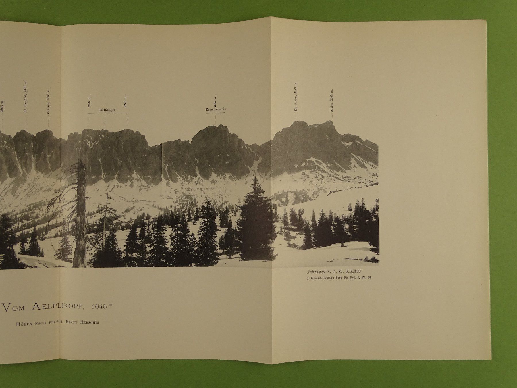 Cartine & Atlanti: PANORAMA VOM AELPLIKOPF, 1897 – Usato da Grüningen venduto da Kartensammler 2