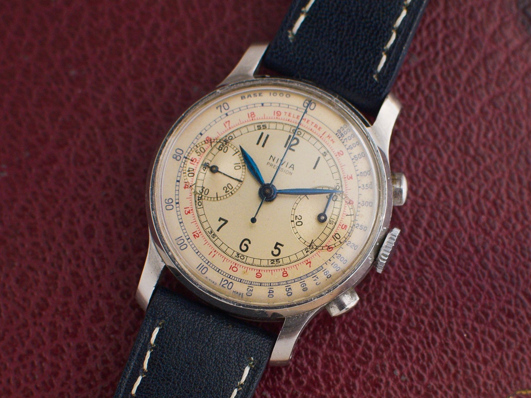 Orologi: Nivia Precision Valjoux 23 Chronograph from 1940s – Usato da St. Gallen venduto da Andrej99 4