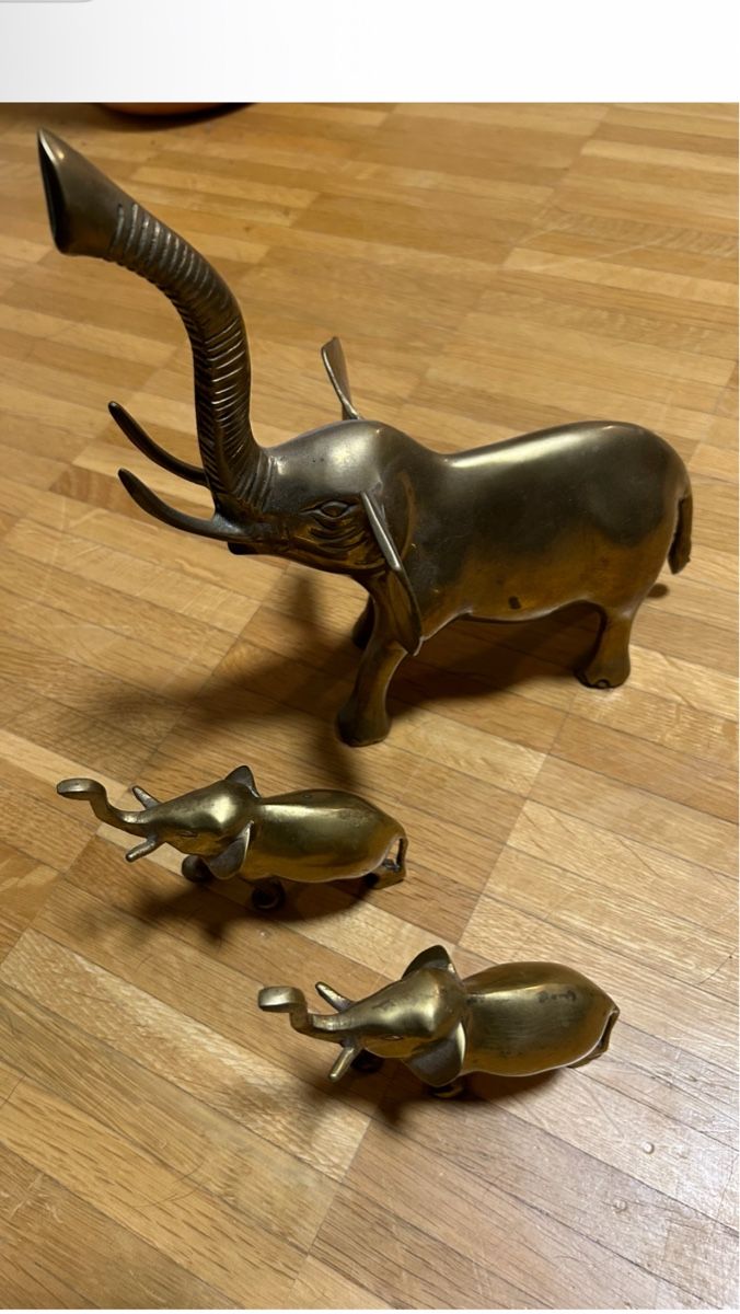Tutte le decorazioni: 3er Set Messing Elefanten Figuren Deko Vintage – Usato da möhlin venduto da Caja1