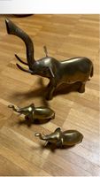 3er Set Messing Elefanten Figuren Deko Vintage
