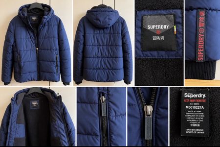 Doudoune Superdry homme – taille M – bleu marine