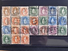 INTÉRESSANT Lot Timbres Stehende Helvetia