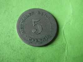 Dt. Reich 1876 H, 5 Pfennig