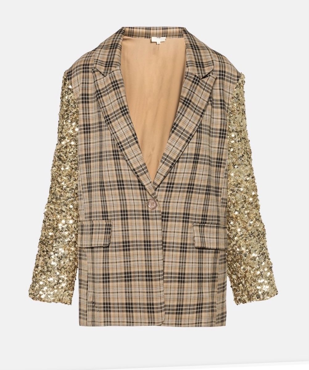 Giacche: Neue STATEMENT BLAZER MIT PAILLETTENÄRMELN gr M – Nuovo e nell'imballaggio originale da Schaffhausen venduto da rot_yyy7