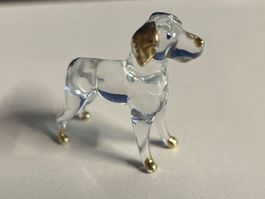 Glashund mit Goldakzenten, schöne Dekoration, Top Zustand