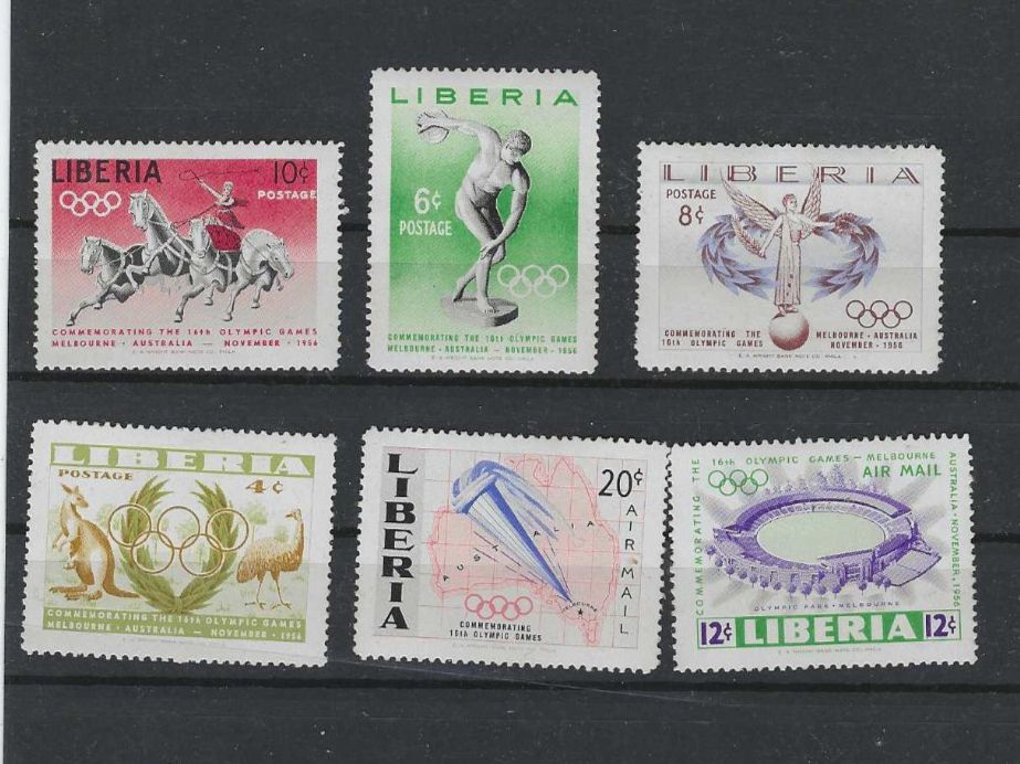 Alle Briefmarken: LIBERIA 1956 ** OLY.SO.SP. MELBOURNE – Neu (gemäss Beschreibung) aus Dintikon von bonita099