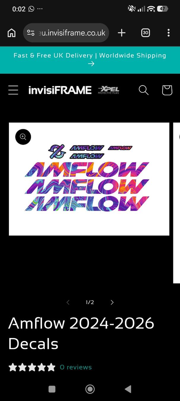 Amflow Pièces détachées: Amflow PX Carbon Rahmenschutzfolie – D'occasion à Bellach par Bubba77 2