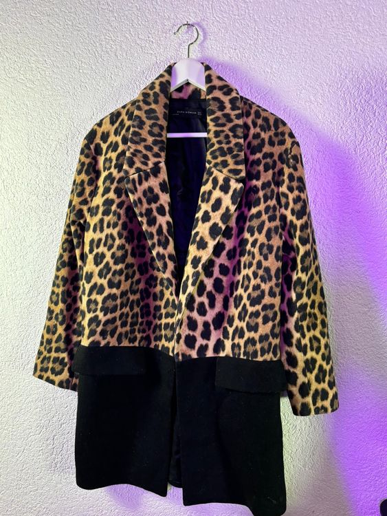 Le Temps des Cerises Manteau mi-long agathe à motif léopard Marron