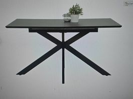 Table à manger en verre gris extensible  Comme neuve