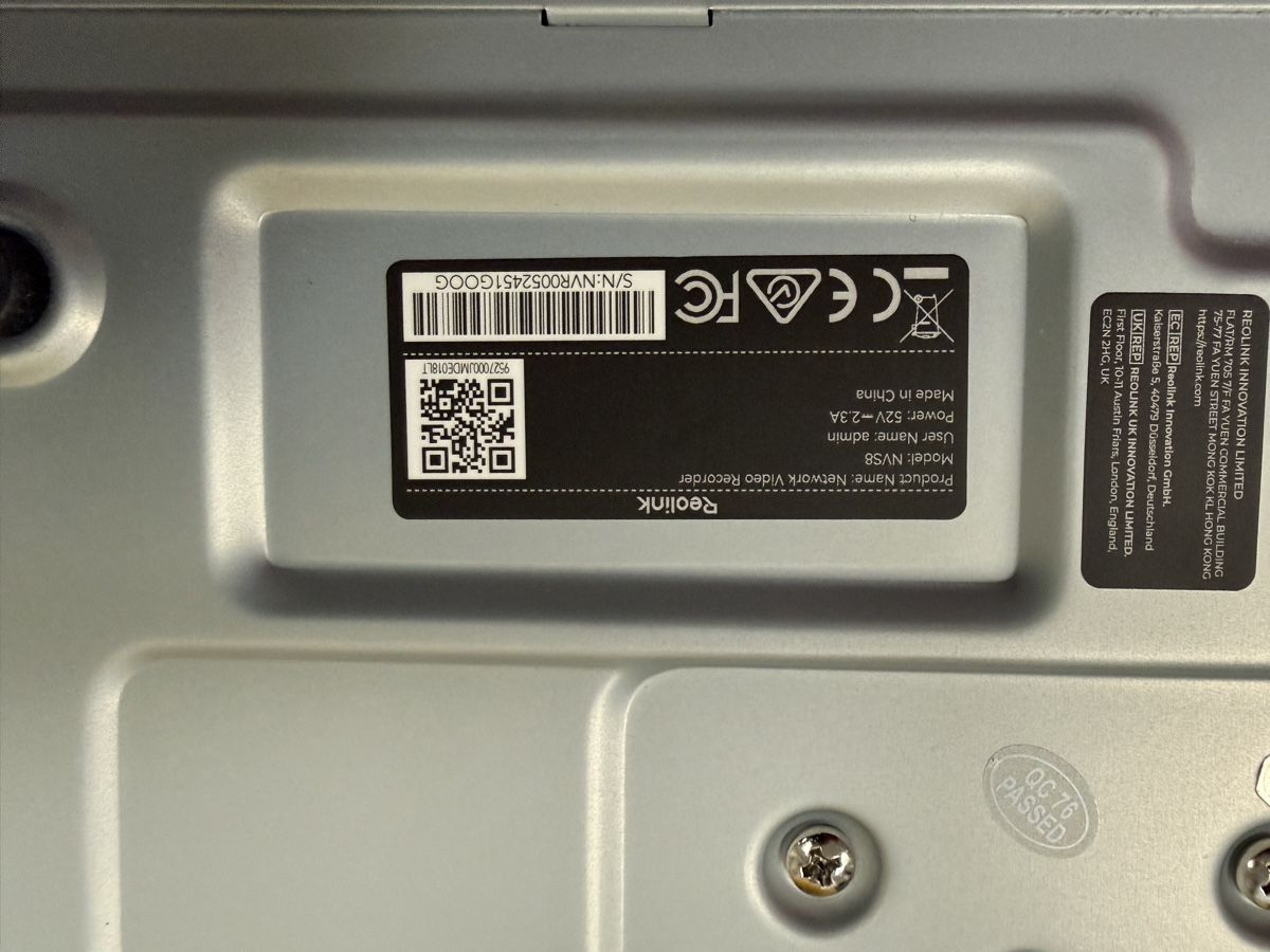 Registratori: Reolink Netzwork Video Recorder NVS8 2TB – Usato da Amlikon-Bissegg venduto da patrickdiezi 1