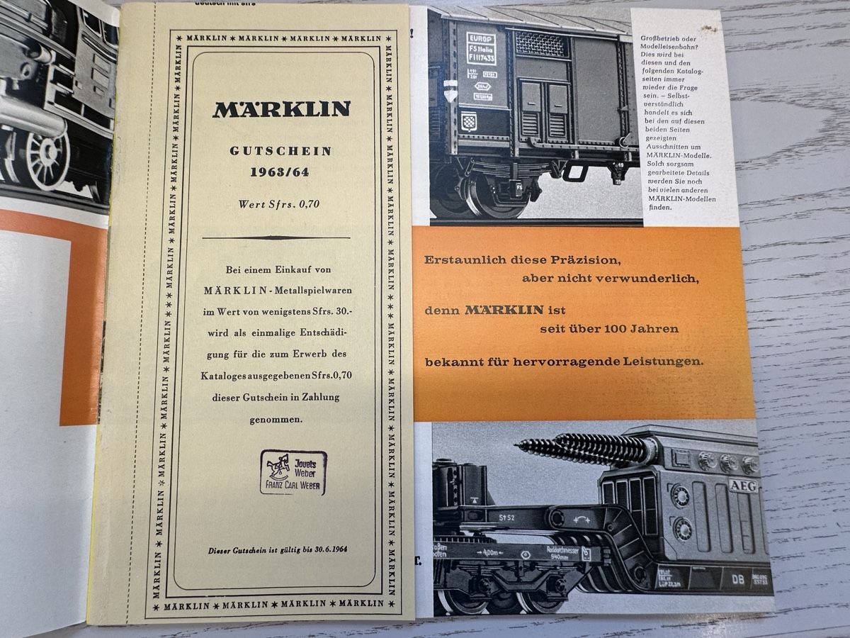 Märklin Modellini di ferrovie: Märklin Katalog 1963/64 D sfrs – Usato da Lupsingen venduto da New-Haven 1