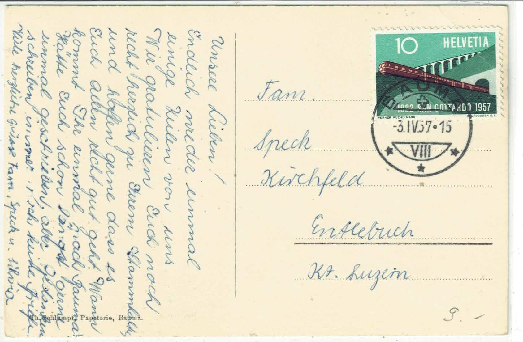 Cartes postales: Bauma - Gublen – D'occasion à Ettingen par Kartenplanet 1