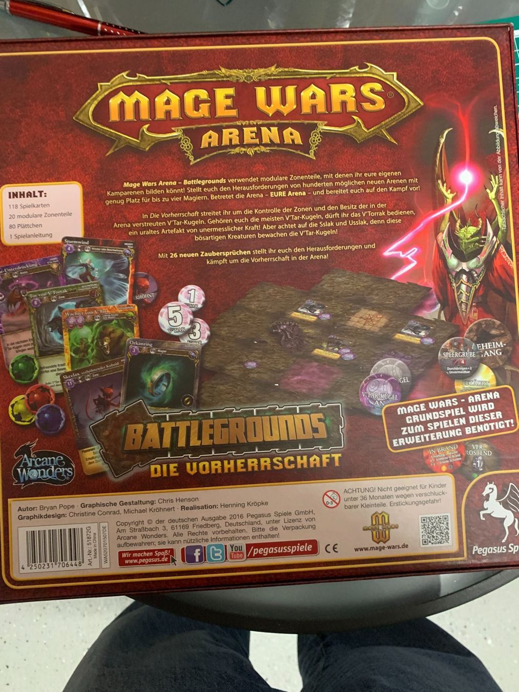 Pegasus Spiele Giochi: Mage Wars Arena plus Erweiterung Battlegrounds – Usato da Zug venduto da Starkeente 6