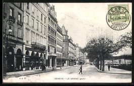 AK Geneve, Le grand quai, 1906