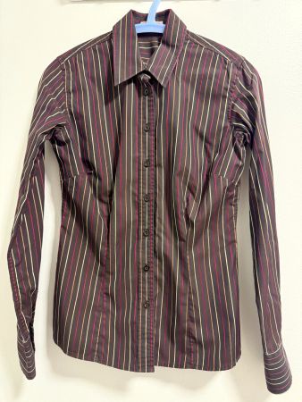 Thomas Pink Chemise Femme EUR 32 Marron Rayures Roses Jermyn