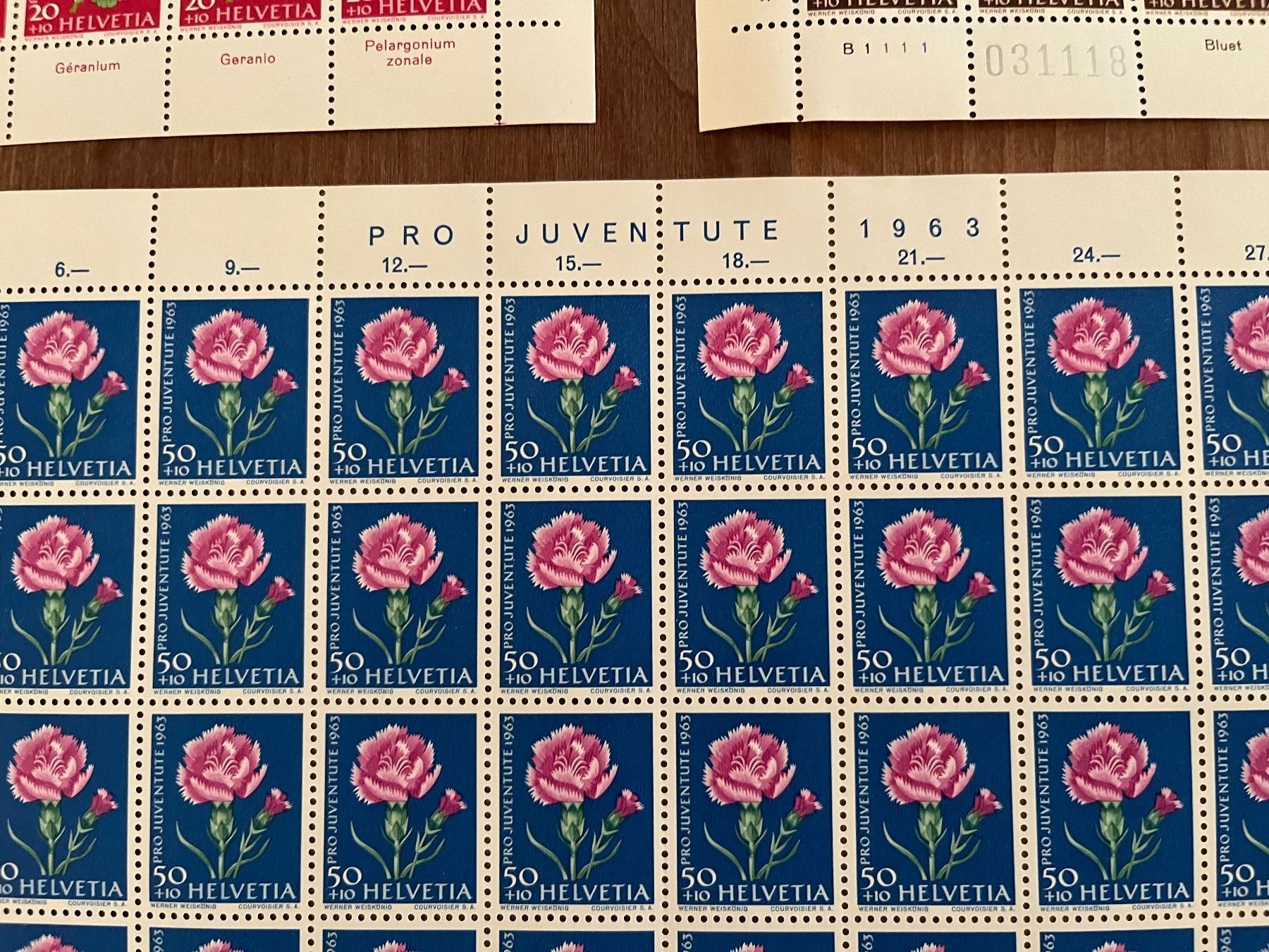 Tutti i francobolli: Pro Juventute Briefmarken postfrisch 1963** kpl – Nuovo (secondo la descrizione) da Zürich venduto da Wubayrot 5