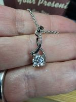 Collier argent avec diamant de moissanite de 0,5 ct certifié
