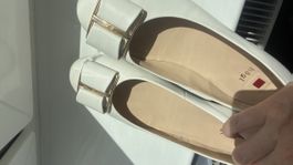 HÖGL Ballerinas Weiss Gr 40 mit schicker Schleife