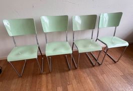 Ein Set von 4 Stühlen, Basler Eisenmöbelfabrik Sissach, 30er