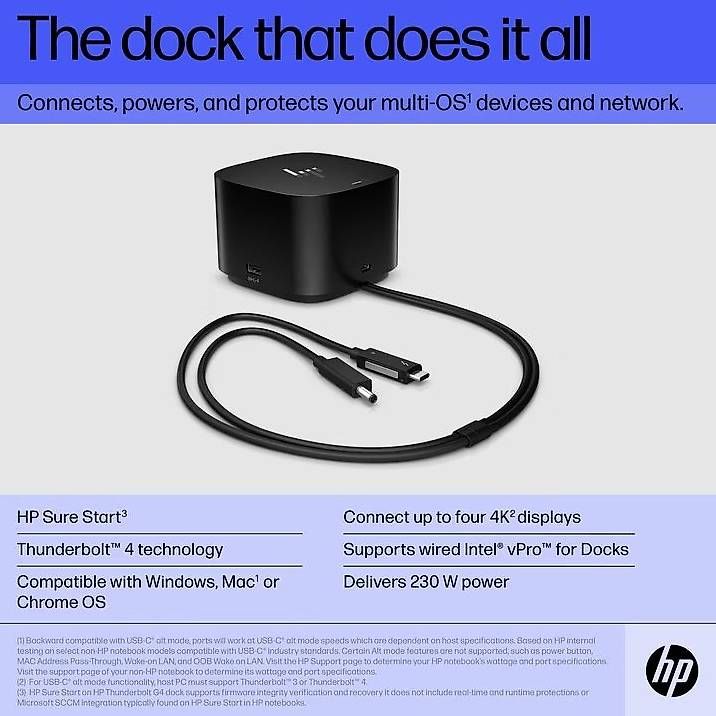 Docking station: HP Thunderbolt Dockingstation 280W G4 mit Kombinationskabel – Usato da Fürigen venduto da adpe 2