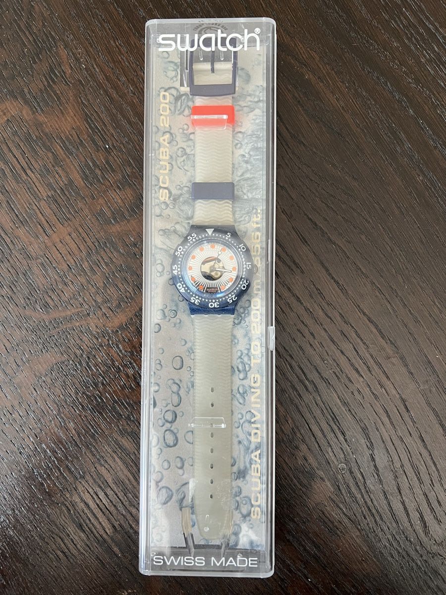 Swatch Orologi: Swatch Scuba 200 (SDN107) Silver Trace – Nuovo e nell'imballaggio originale da Künten venduto da Spike17