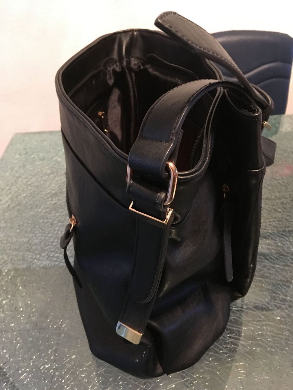 Maddison Borse da donna: schwarz/goldige Maddison Leder Tasche – Usato da Oftringen venduto da andrax 6